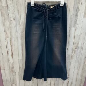 Vintage Patty USA Cinch Waist Mermaid Maxi Denim Stretch Skirt Y2K Grunge Small